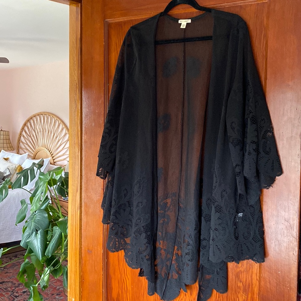 Black lace kimono, size M/L